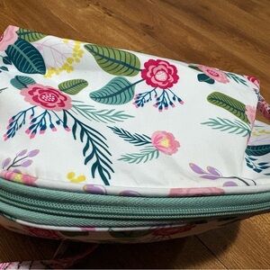 Floral Patterned Bag with Green Accents